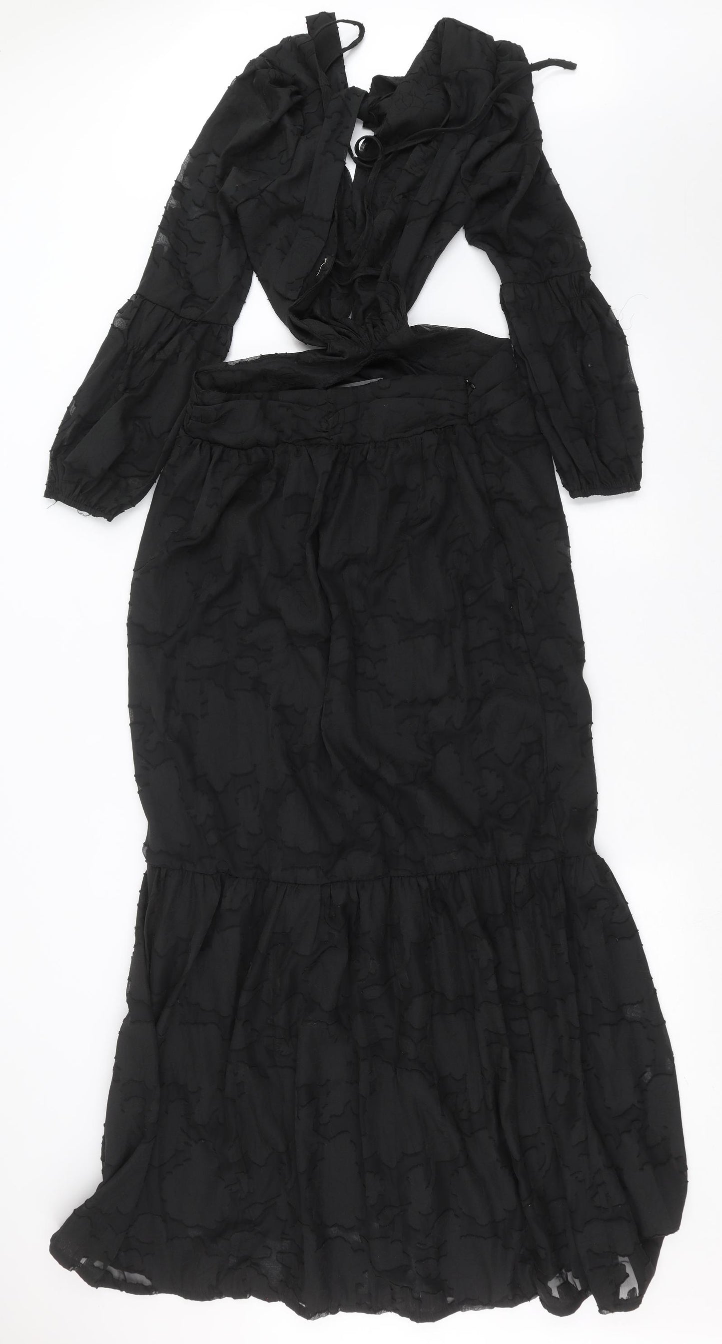 Nasty Gal Womens Black Floral  Maxi  Size 10  - cut out