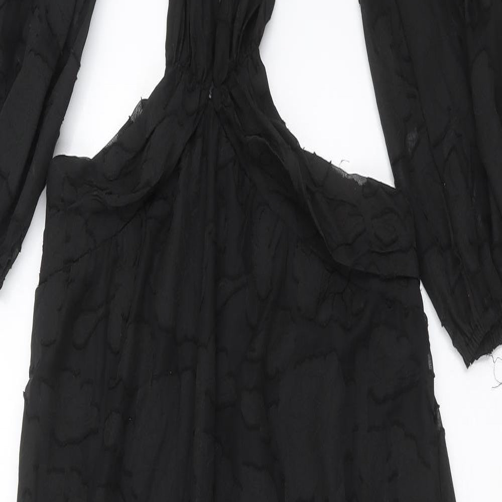 Nasty Gal Womens Black Floral  Maxi  Size 10  - cut out