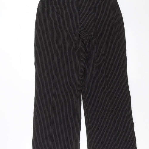 Preworn Womens Black Striped  Trousers  Size 12 L28 in