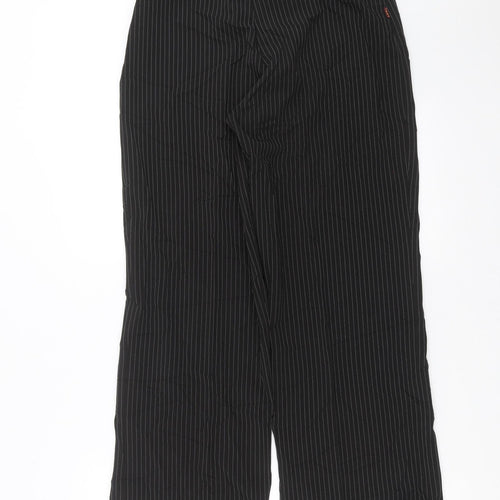 Preworn Womens Black Striped  Trousers  Size 12 L28 in