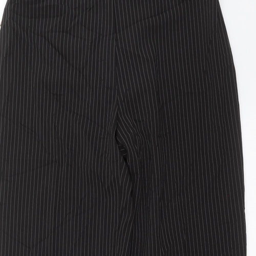 Preworn Womens Black Striped  Trousers  Size 12 L28 in