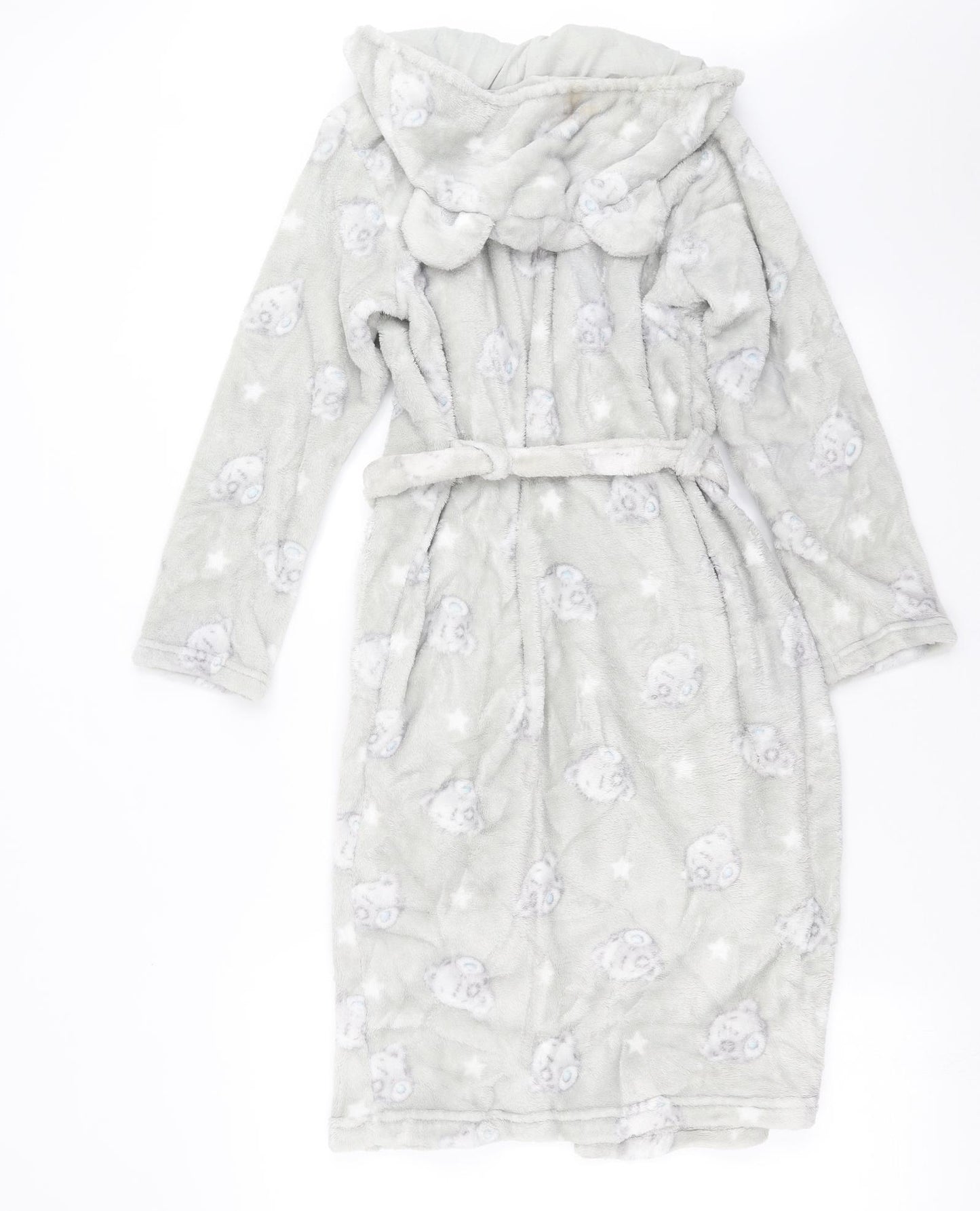 Marks and Spencer Girls Grey Solid   Robe Size 11-12 Years  - me to you