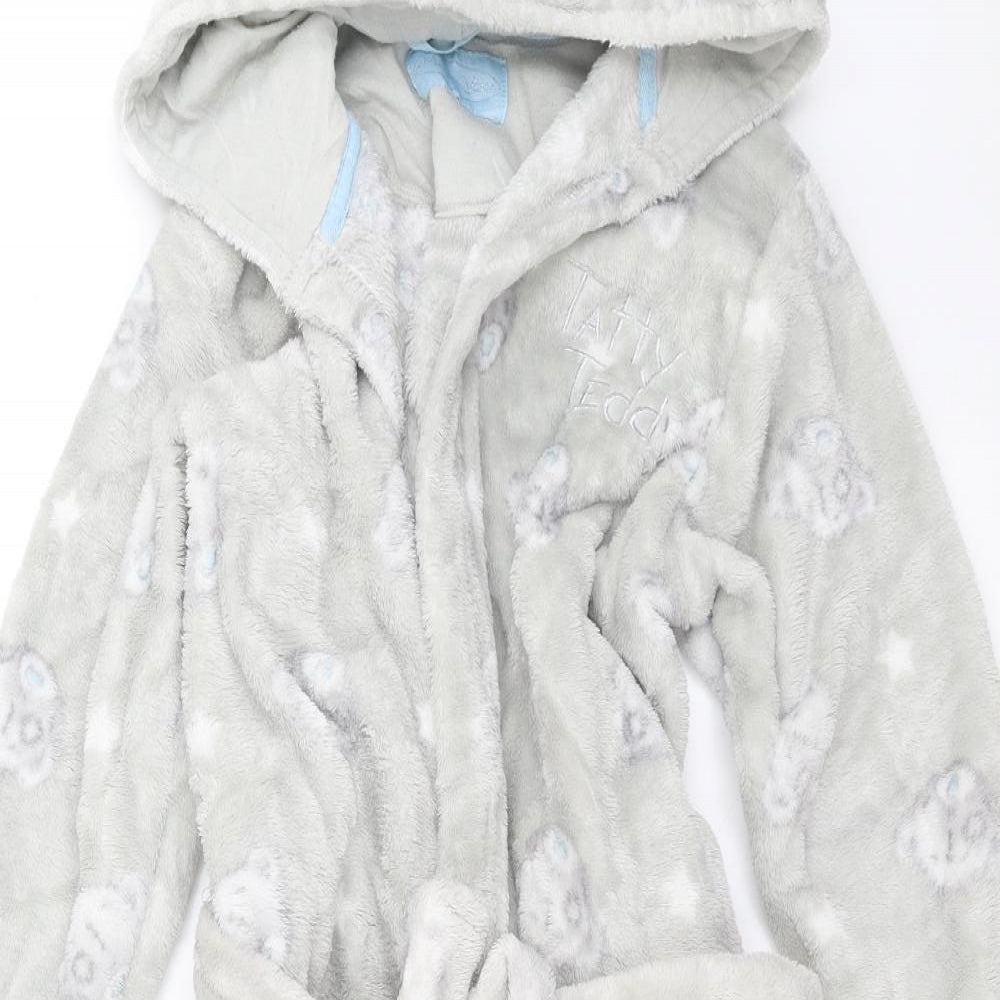 Marks and Spencer Girls Grey Solid   Robe Size 11-12 Years  - me to you