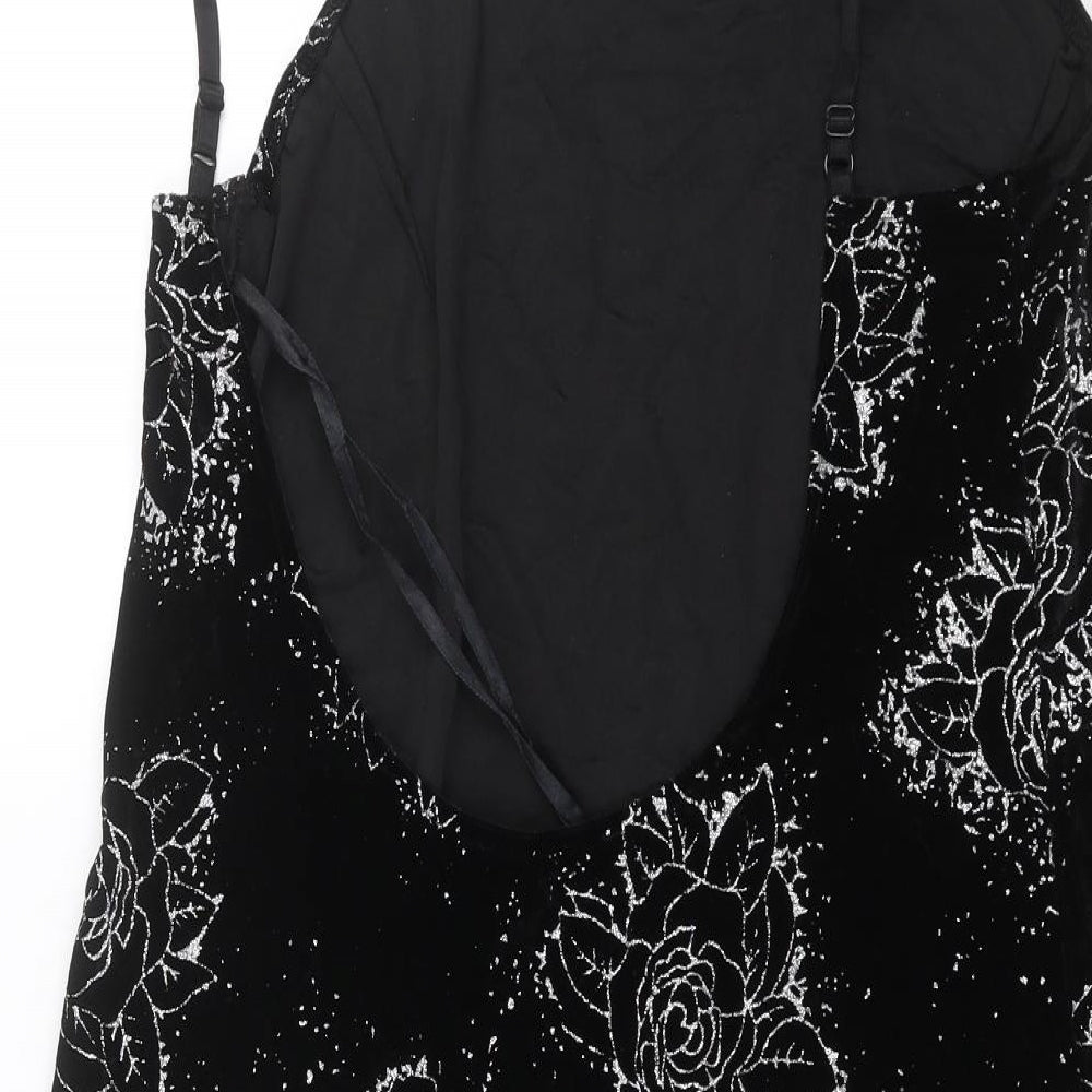 Motel Womens Black Floral  Mini  Size M