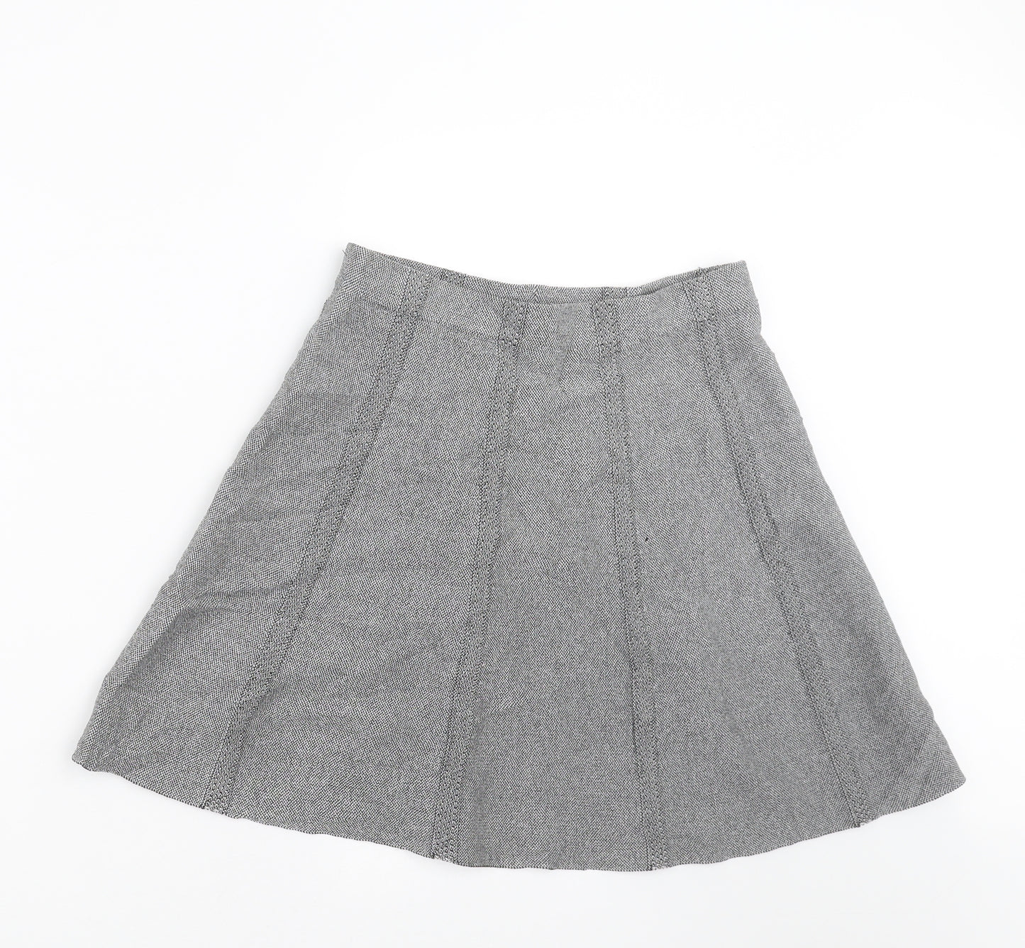 Zara Womens Grey Striped  Skater Skirt Size S