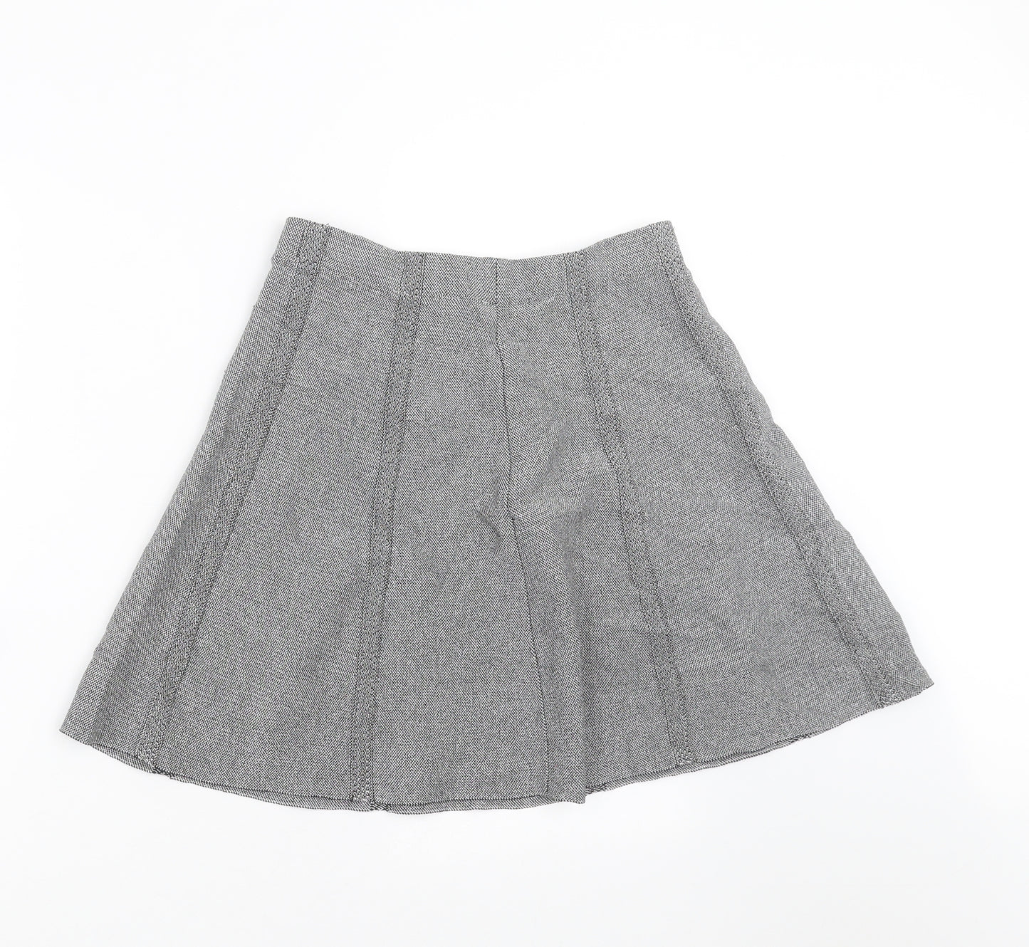 Zara Womens Grey Striped  Skater Skirt Size S