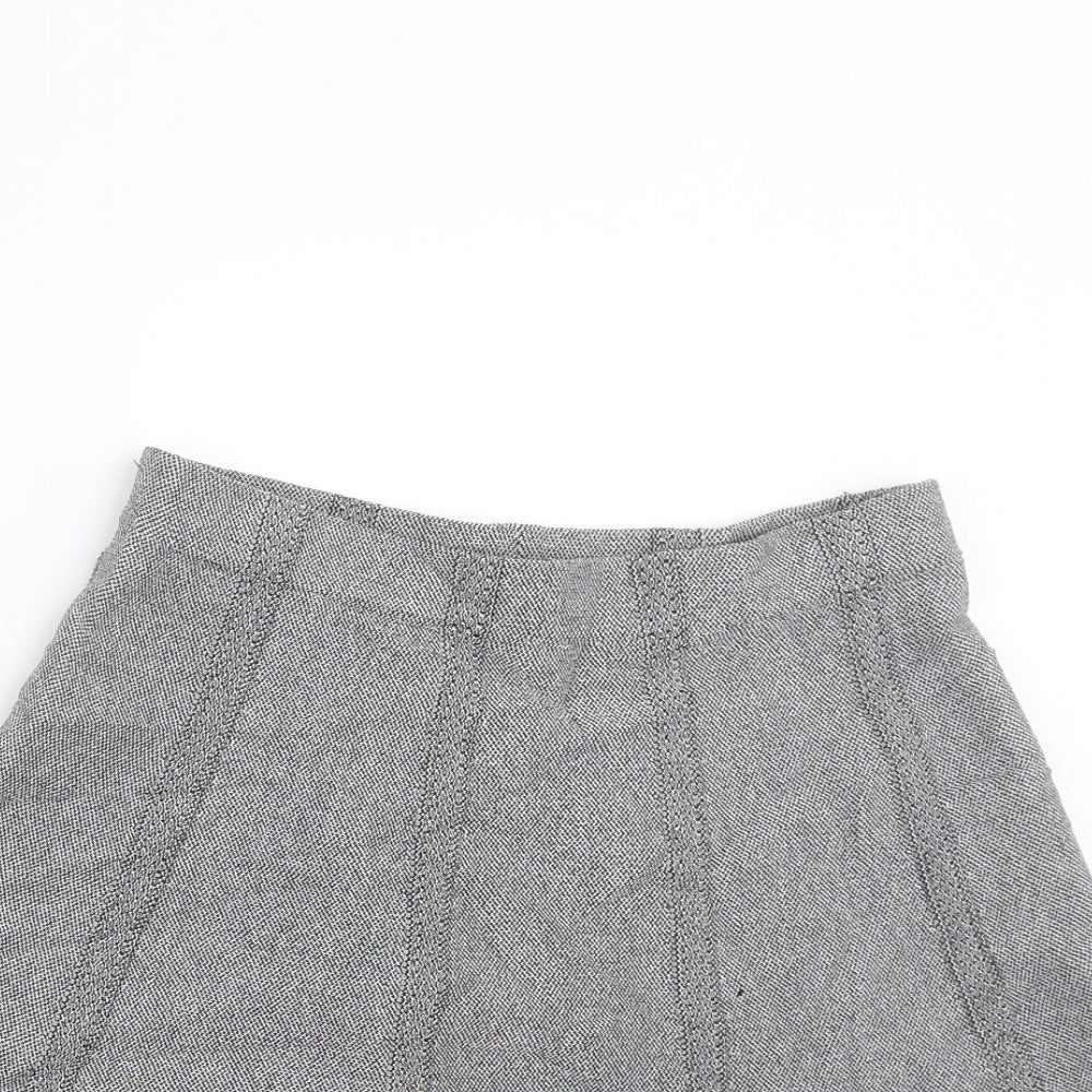 Zara Womens Grey Striped  Skater Skirt Size S