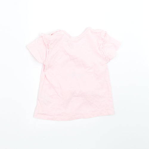 Matalan Girls Pink   Basic T-Shirt Size 12-18 Months  - rainbow