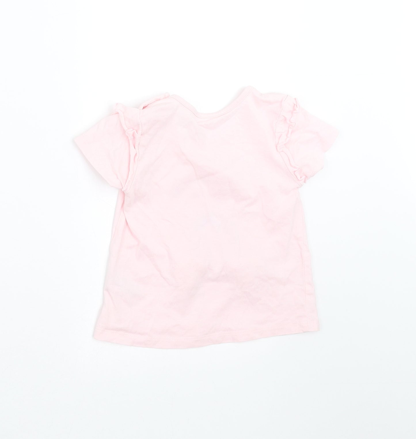 Matalan Girls Pink   Basic T-Shirt Size 12-18 Months  - rainbow