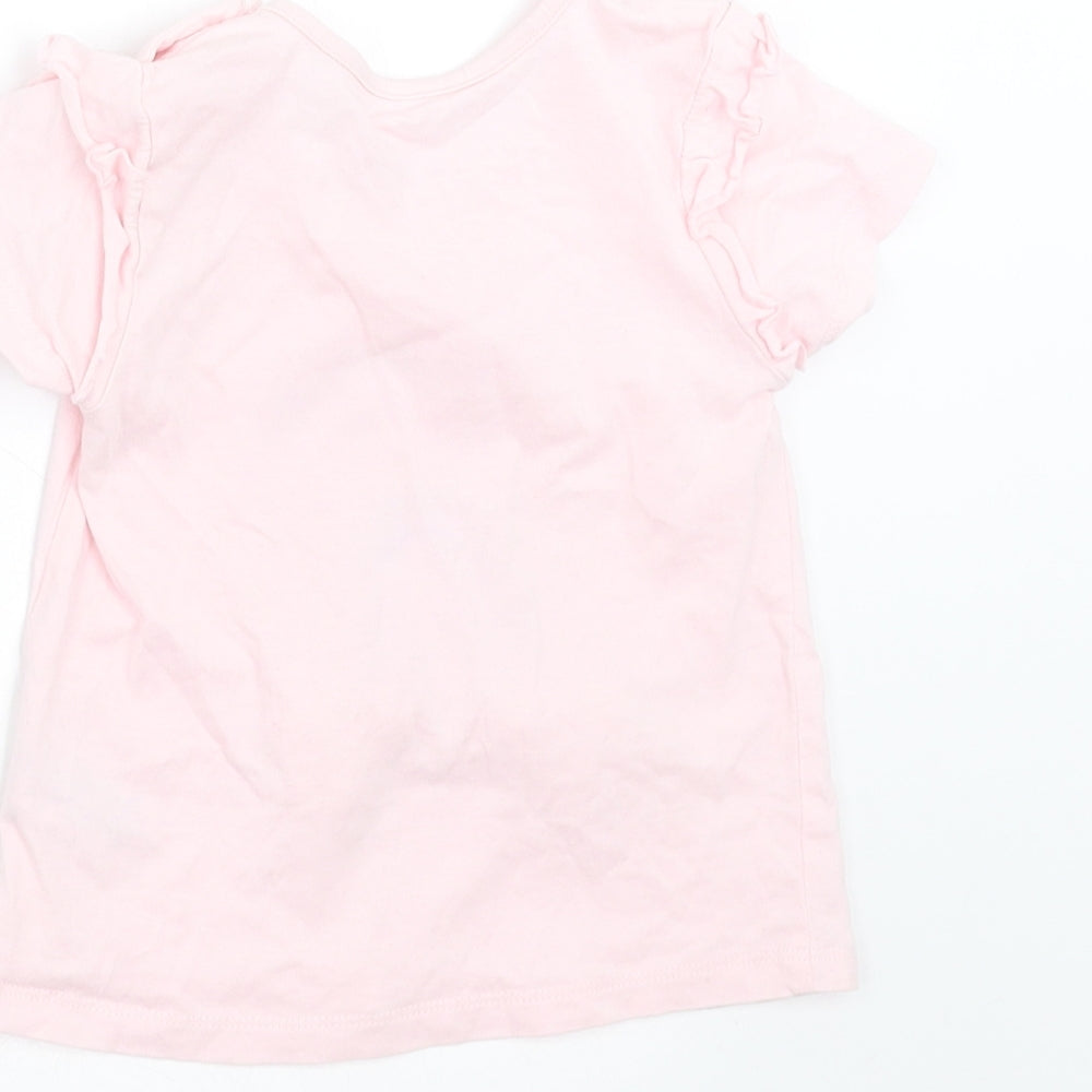 Matalan Girls Pink   Basic T-Shirt Size 12-18 Months  - rainbow