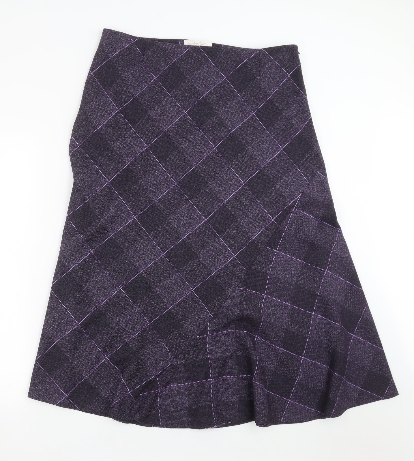 EWM Womens Purple Argyle/Diamond  A-Line Skirt Size 16