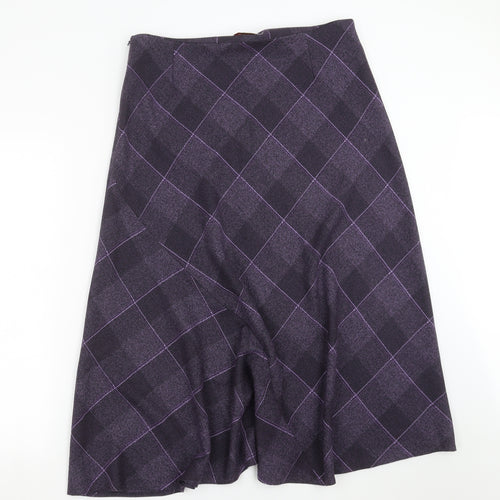 EWM Womens Purple Argyle/Diamond  A-Line Skirt Size 16