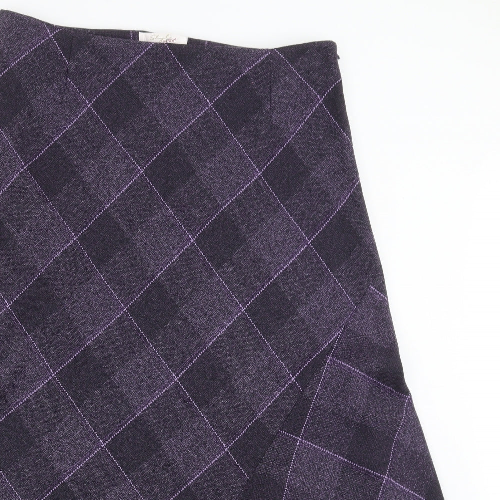 EWM Womens Purple Argyle/Diamond  A-Line Skirt Size 16