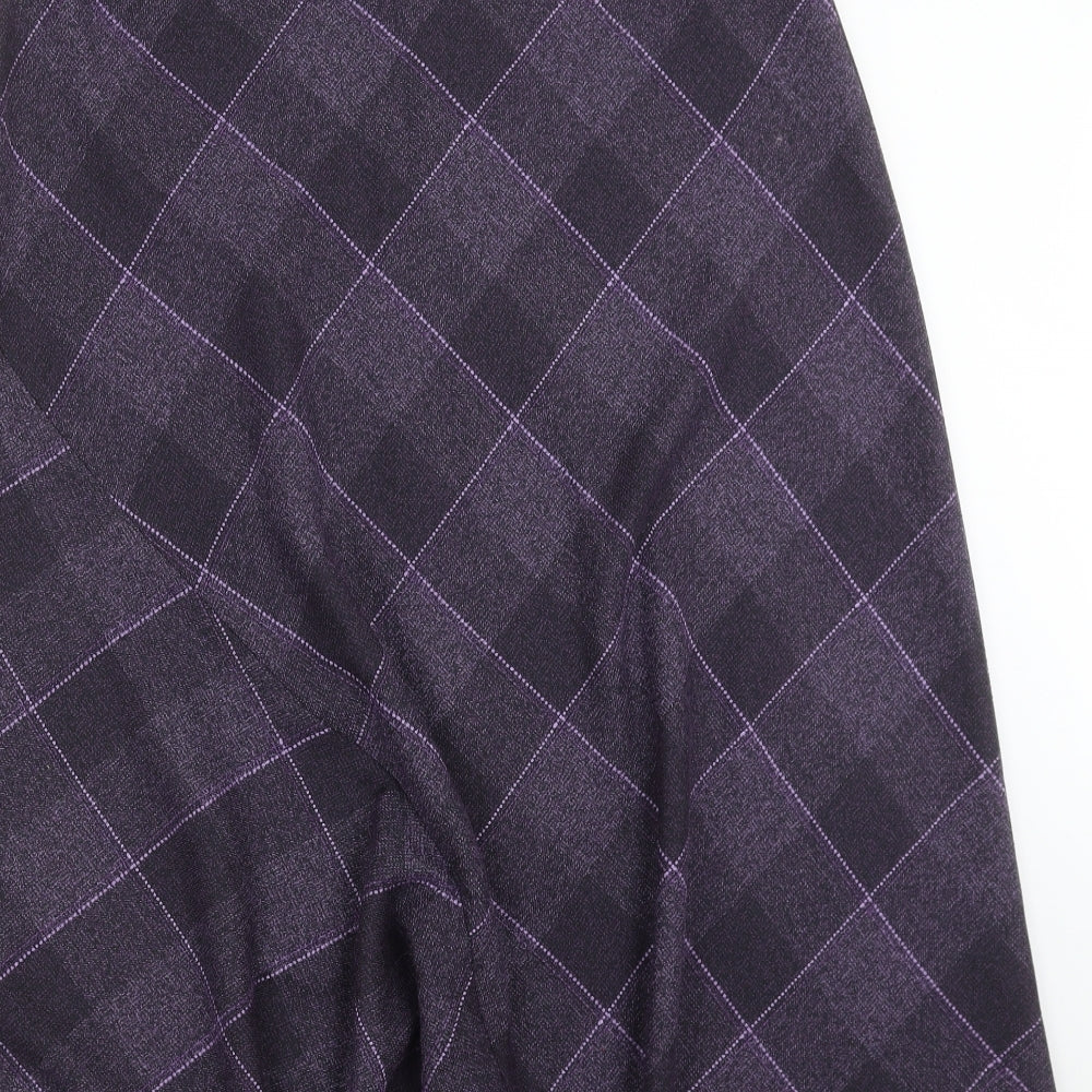 EWM Womens Purple Argyle/Diamond  A-Line Skirt Size 16