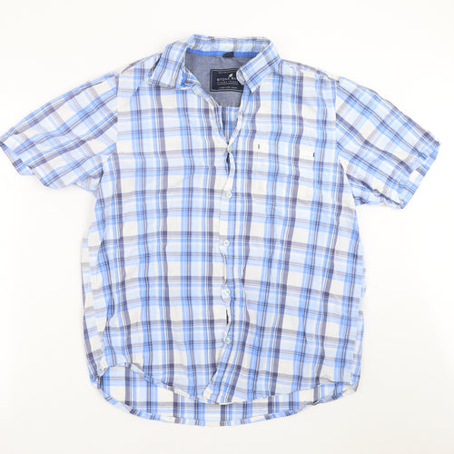 STONE BAY Mens Black Check   Button-Up Size M