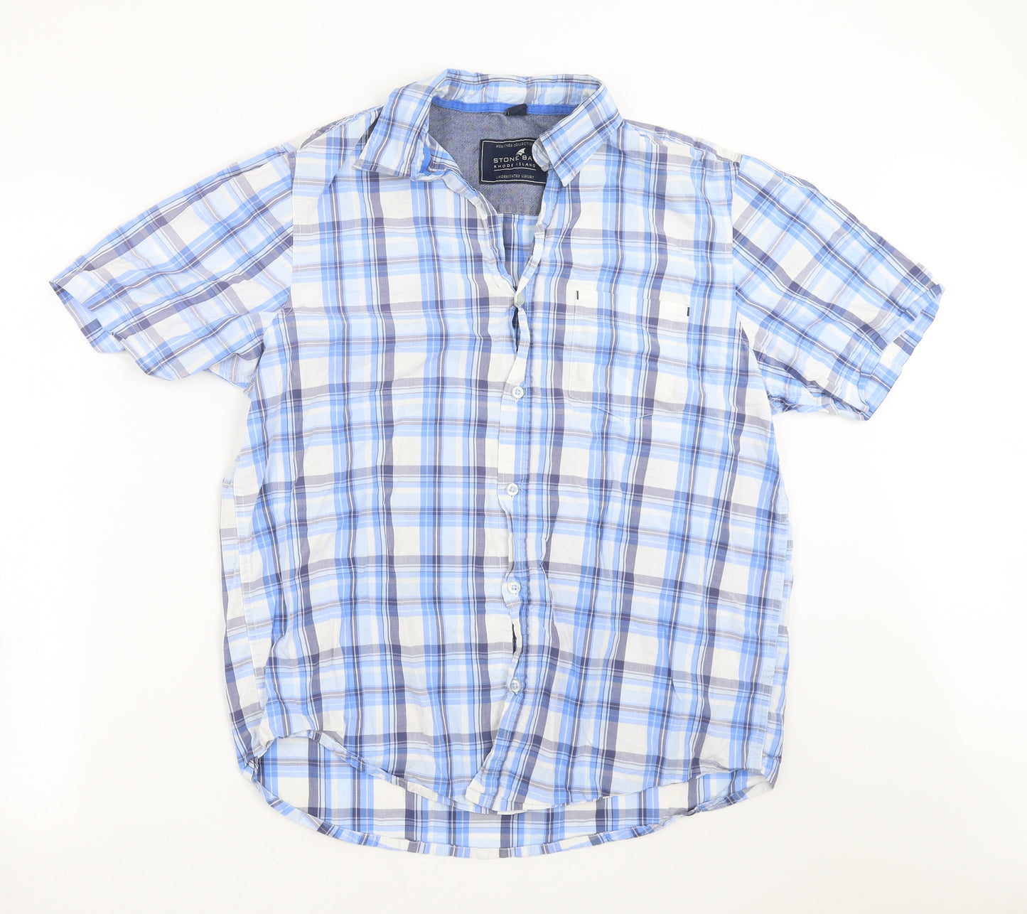 STONE BAY Mens Black Check   Button-Up Size M