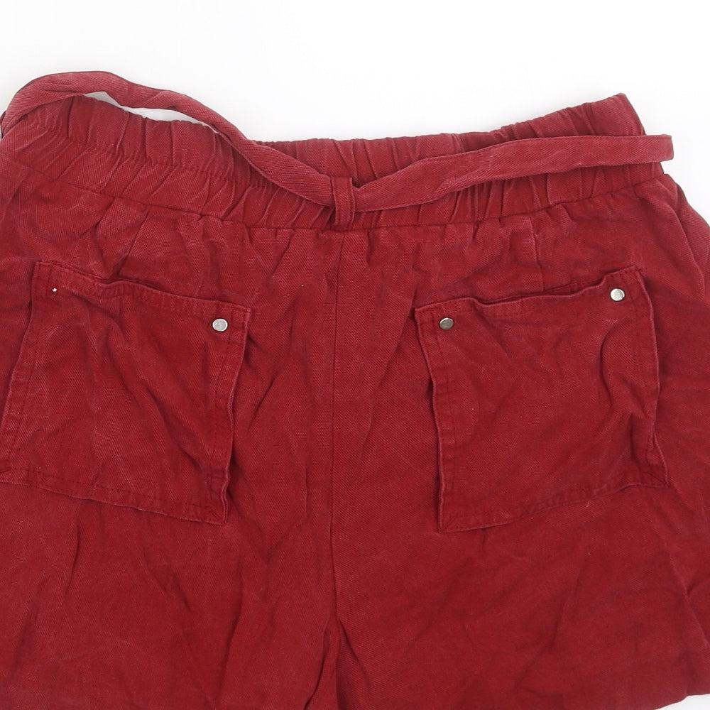 Zara Womens Red   Hot Pants Shorts Size S