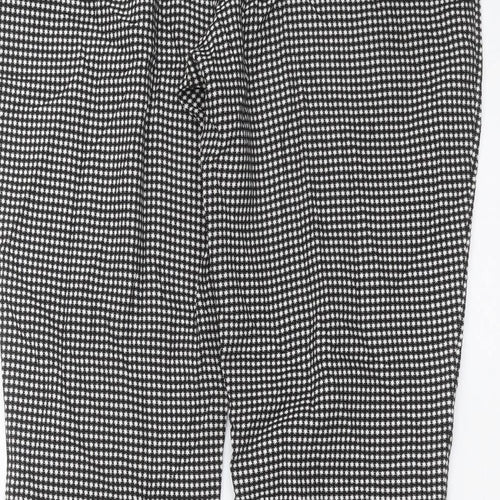 Marks and Spencer Womens Black Geometric  Trousers  Size 12 L29 in