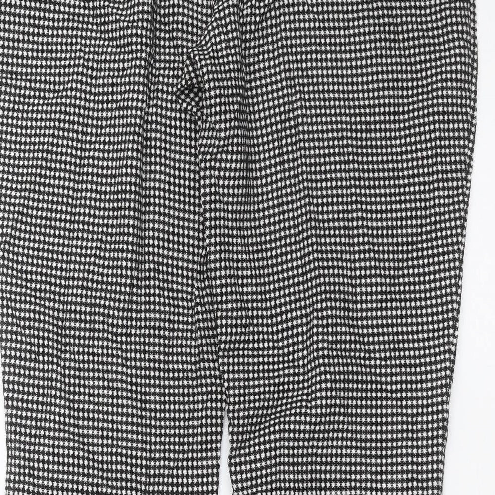 Marks and Spencer Womens Black Geometric  Trousers  Size 12 L29 in