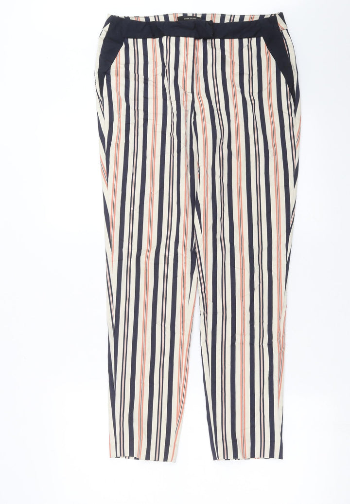 River Island Womens Beige Striped Trousers Size 8 L28 in