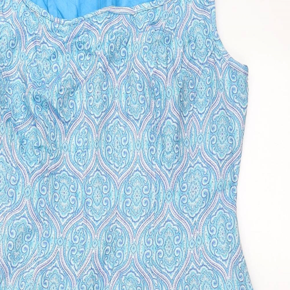 Pepperberry Womens Blue Geometric  Shift  Size 16