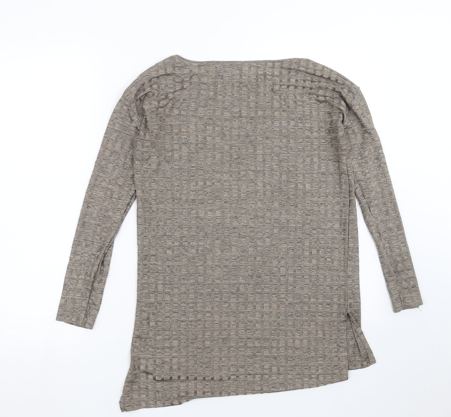 Zara Womens Brown Check  Basic T-Shirt Size S
