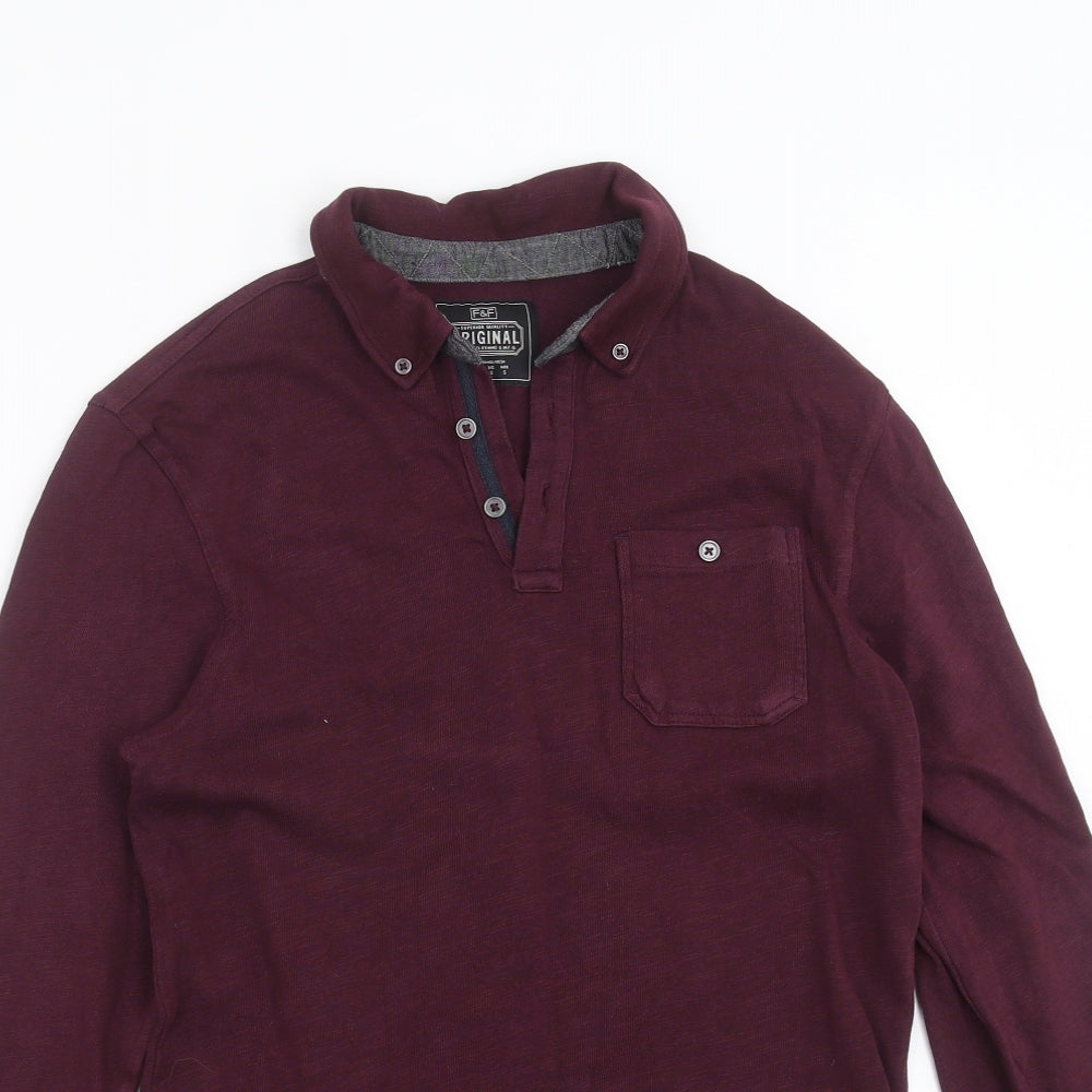 F&F Mens Purple    Polo Size S
