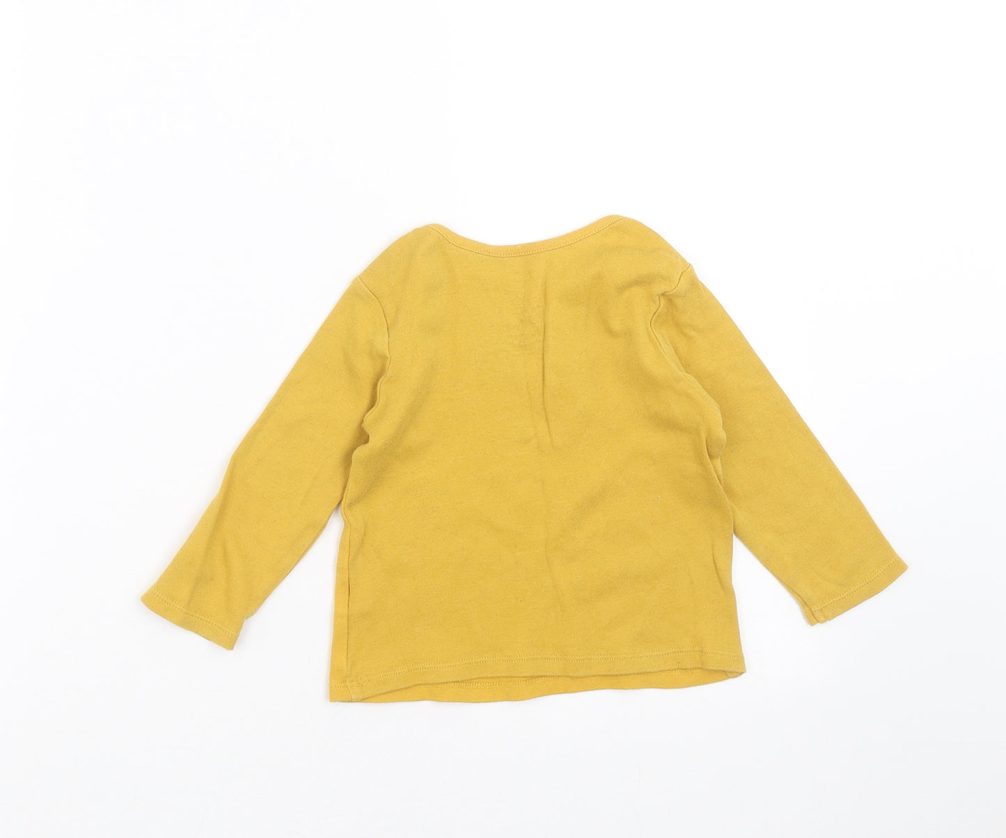 F&F Baby Yellow   Basic T-Shirt Size 9-12 Months  - dinosaur