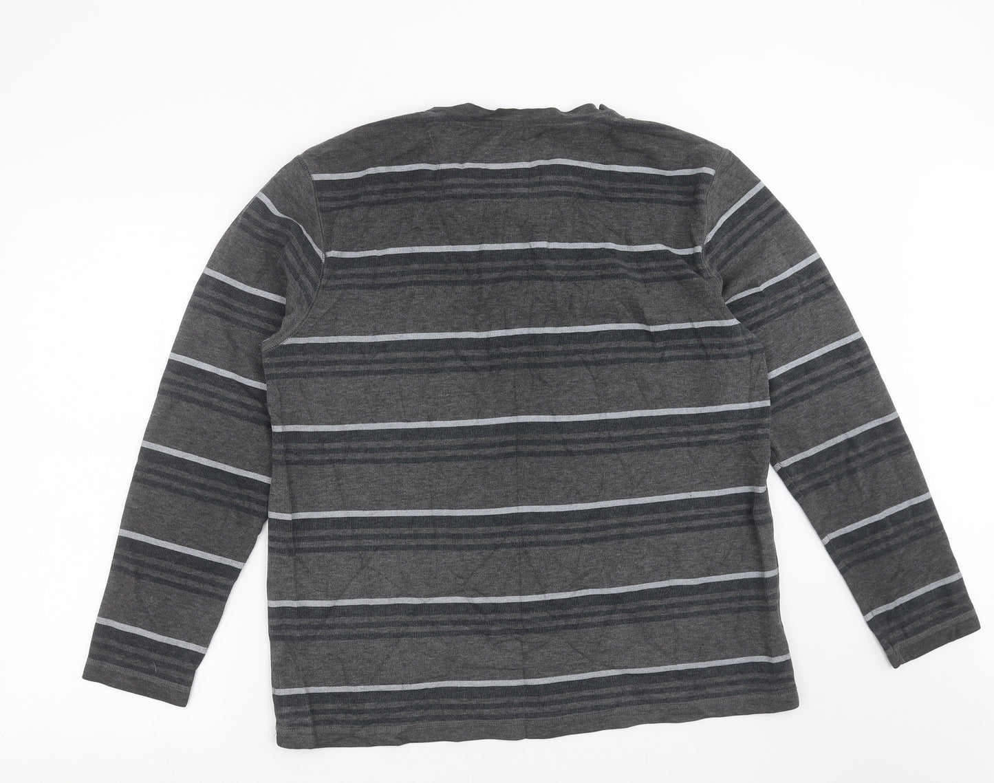 easy premium clothing Mens Grey Striped   T-Shirt Size XL