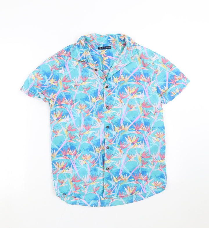 NEXT Girls Blue Geometric  Basic Button-Up Size 13 Years