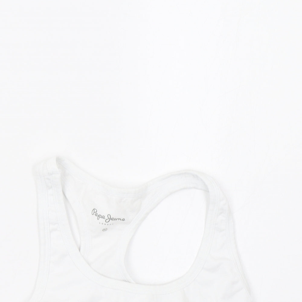 Pepe Jeans Girls White   Cropped Tank Size M