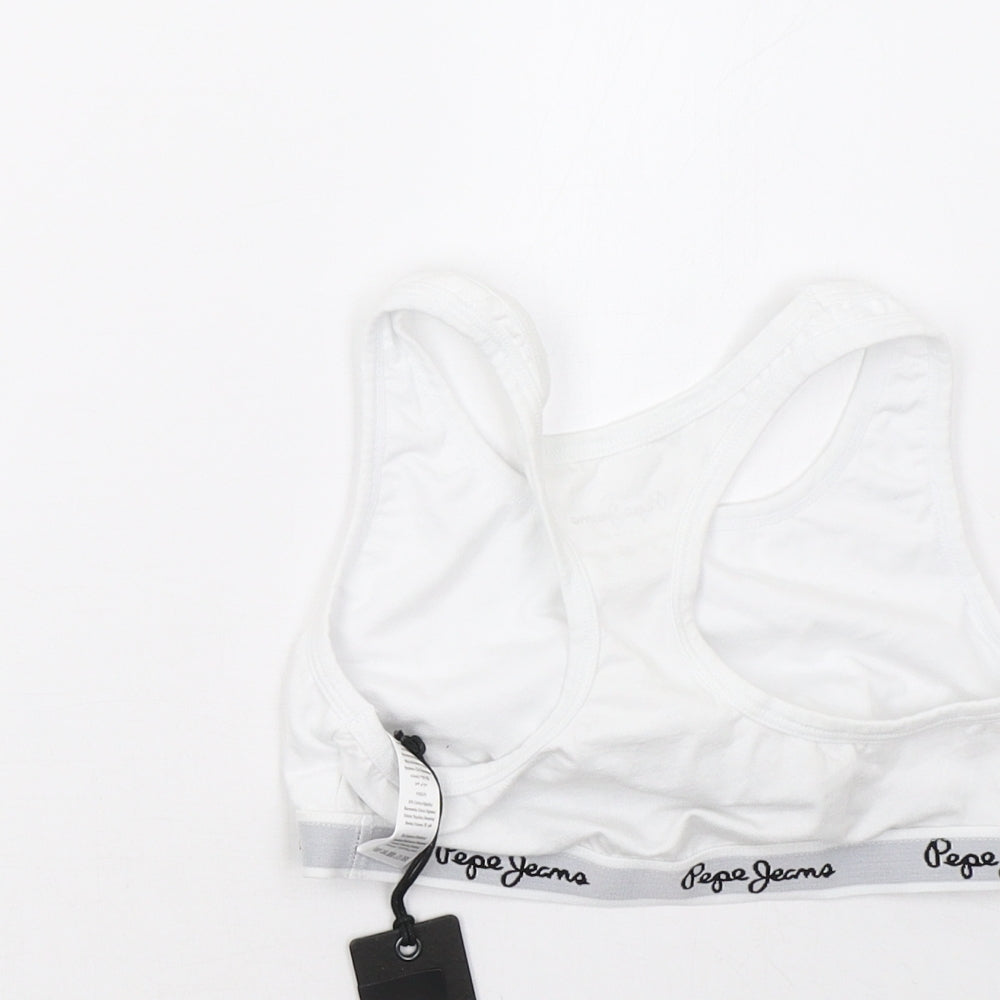 Pepe Jeans Girls White   Cropped Tank Size M