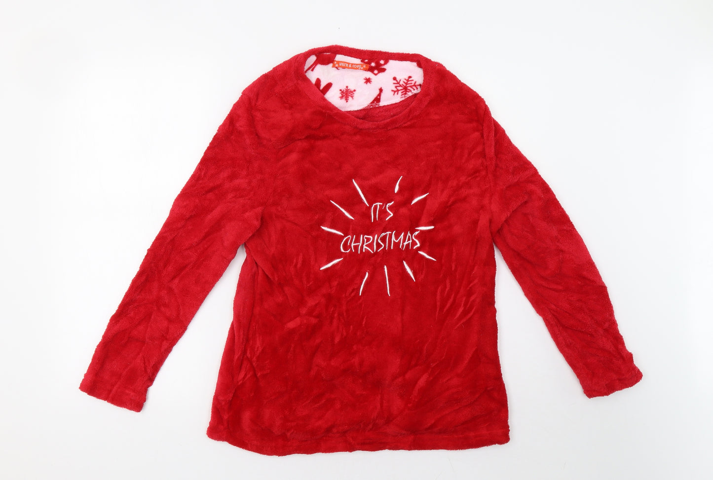 b&m Womens Red    Pyjama Top Size L  - Christmas