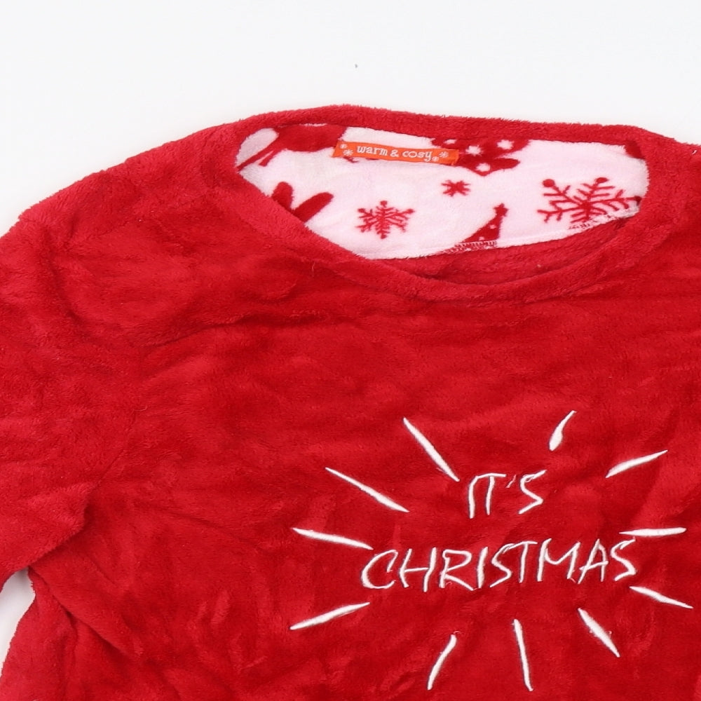 b&m Womens Red    Pyjama Top Size L  - Christmas