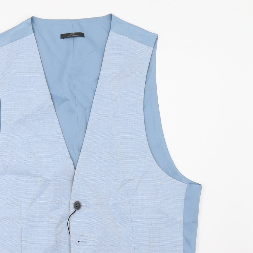 Marks and Spencer Mens Blue   Jacket Suit Waistcoat Size M