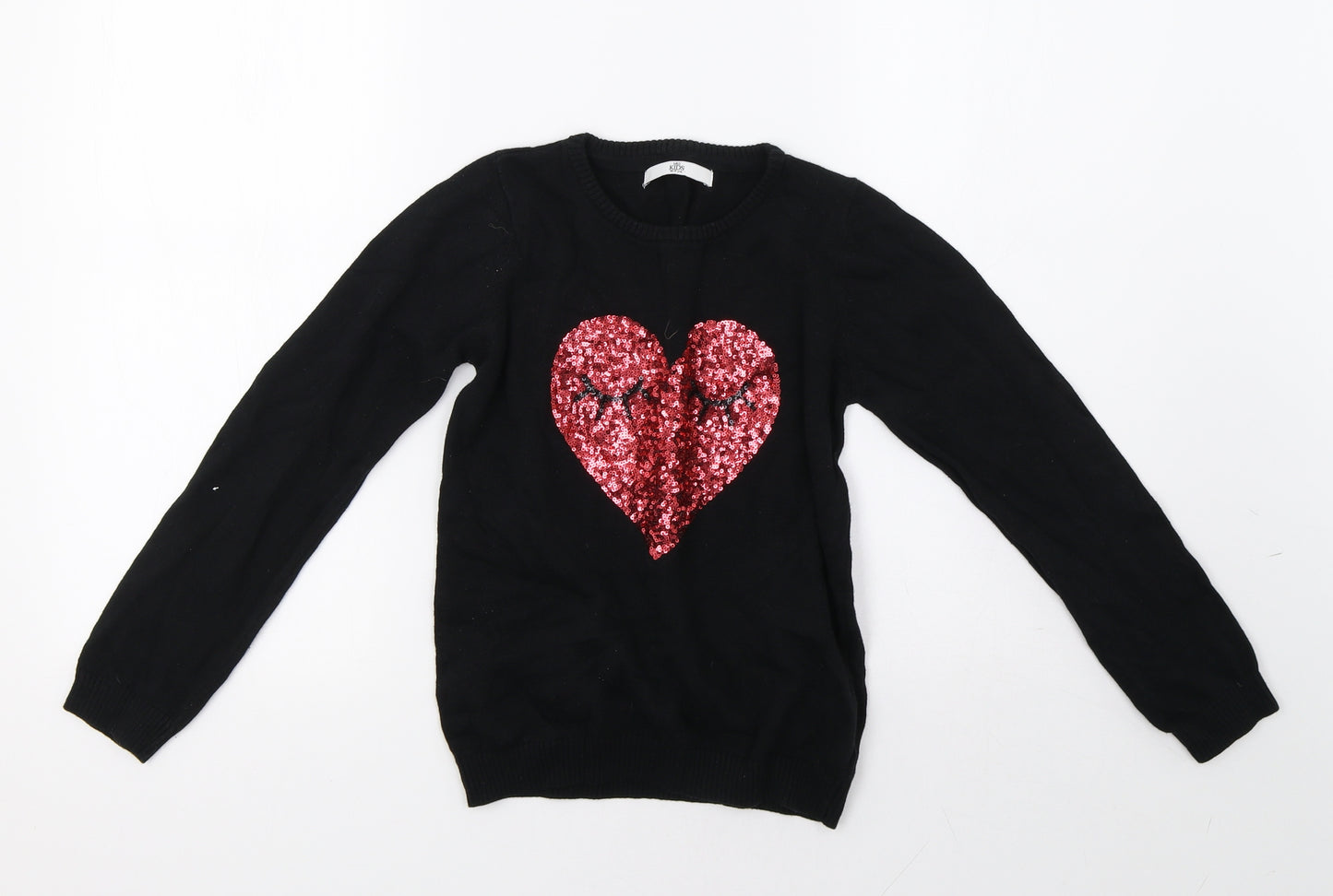 Marks and Spencer Girls Black   Pullover Sweatshirt Size 10-11 Years