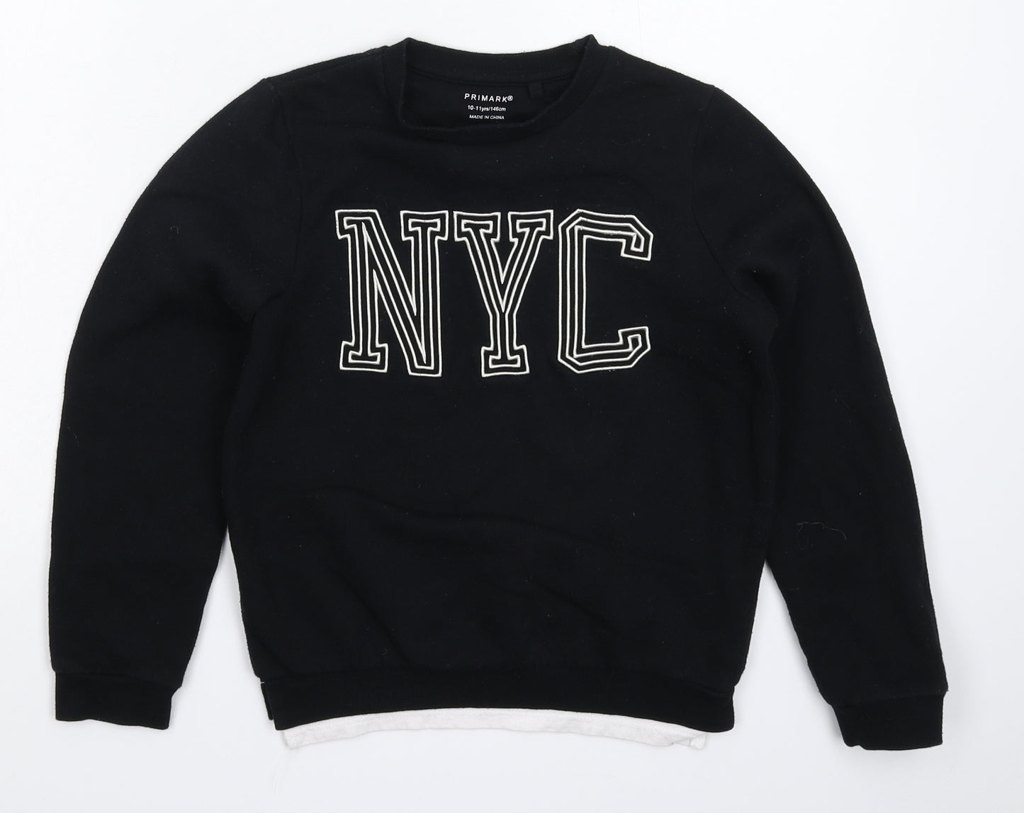 Primark Boys Black   Pullover Sweatshirt Size 10-11 Years