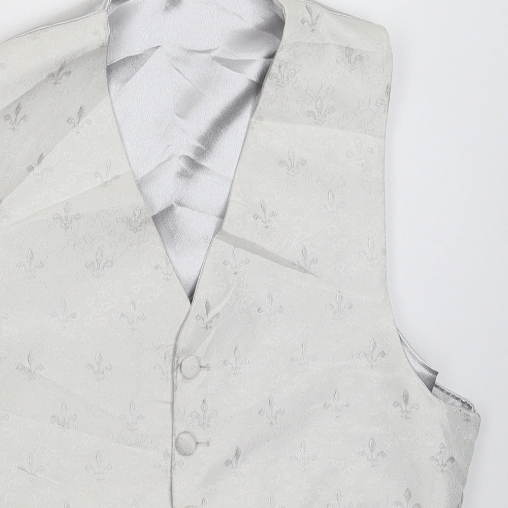 Preworn Mens Silver   Jacket Suit Waistcoat Size 40