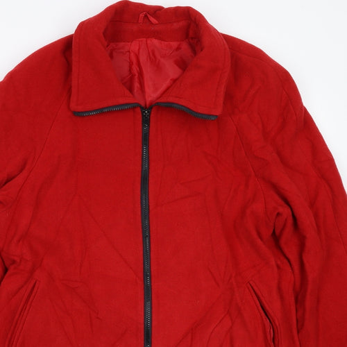 Classic Woman Womens Red   Pea Coat Coat Size 14