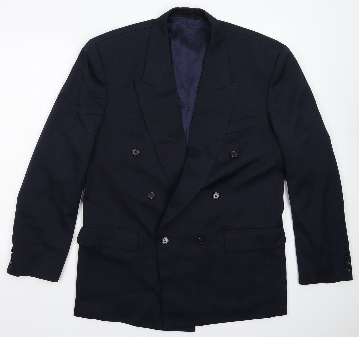 Horne Brothers Mens Blue Striped  Jacket Suit Jacket Size 40