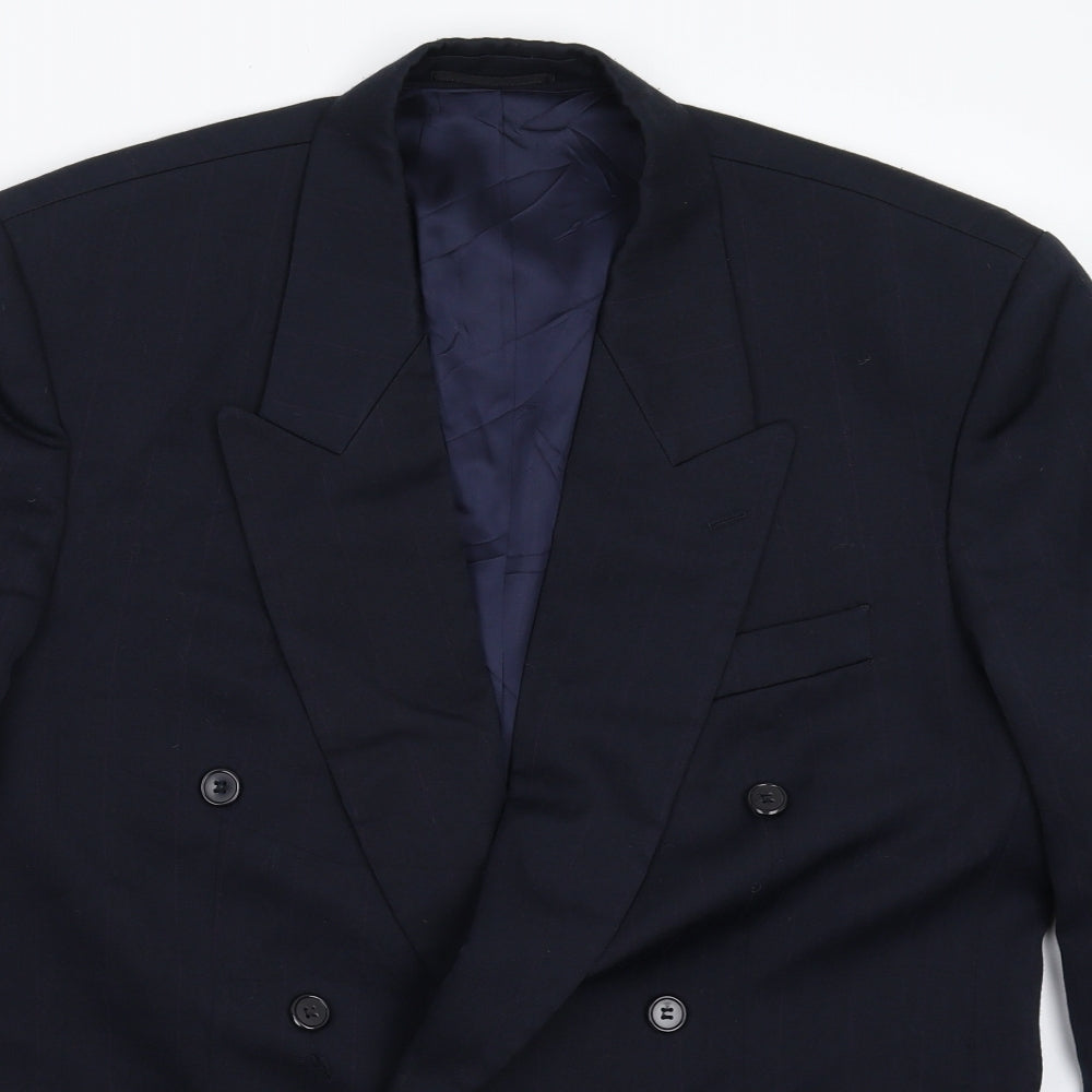 Horne Brothers Mens Blue Striped  Jacket Suit Jacket Size 40