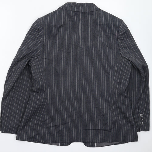 Marks and Spencer Womens Grey Striped  Jacket Suit Jacket Size 18