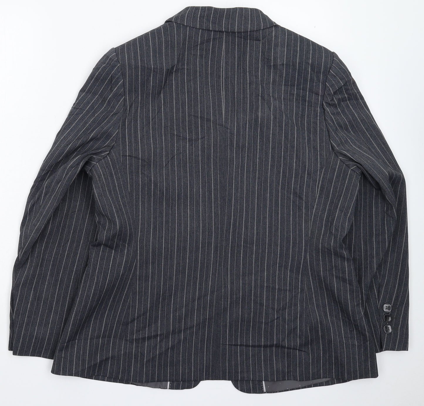 Marks and Spencer Womens Grey Striped  Jacket Suit Jacket Size 18