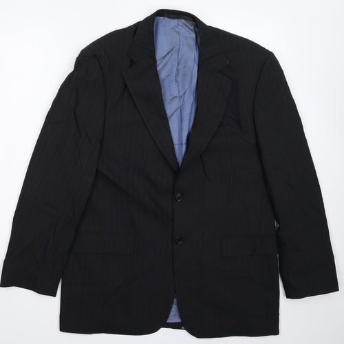 Marks and Spencer Mens Black Striped  Jacket Suit Jacket Size 40