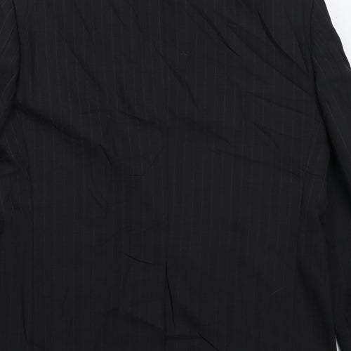 Marks and Spencer Mens Black Striped  Jacket Suit Jacket Size 40