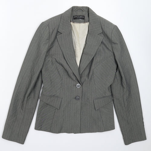 Dorothy Perkins Womens Grey Striped  Jacket Suit Jacket Size 8