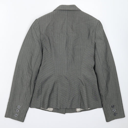 Dorothy Perkins Womens Grey Striped  Jacket Suit Jacket Size 8