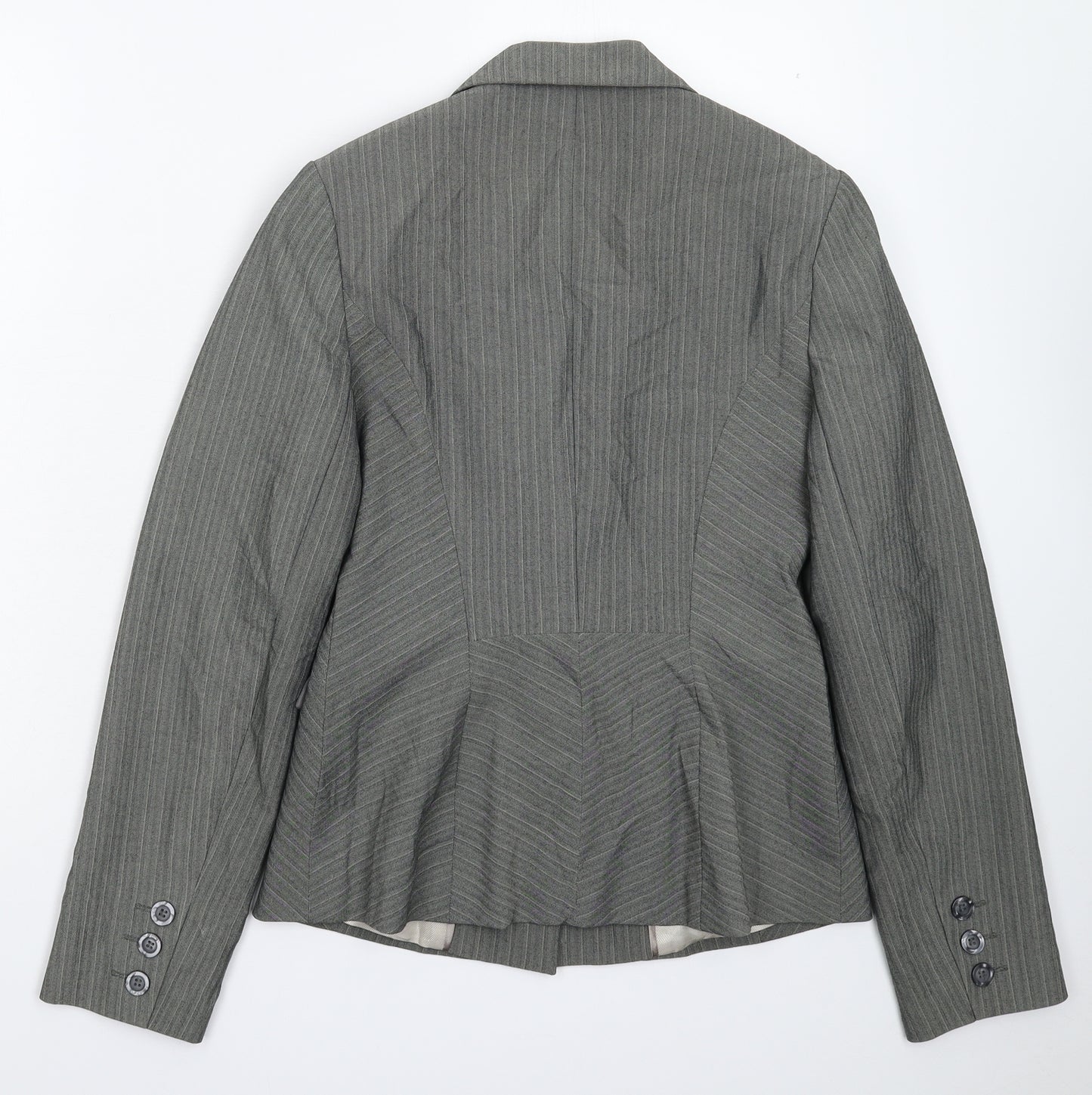 Dorothy Perkins Womens Grey Striped  Jacket Suit Jacket Size 8