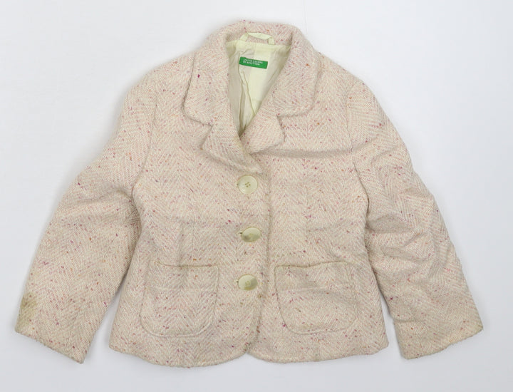 United Colors of Benetton Girls Beige Jacket Blazer Size 2-3 Years