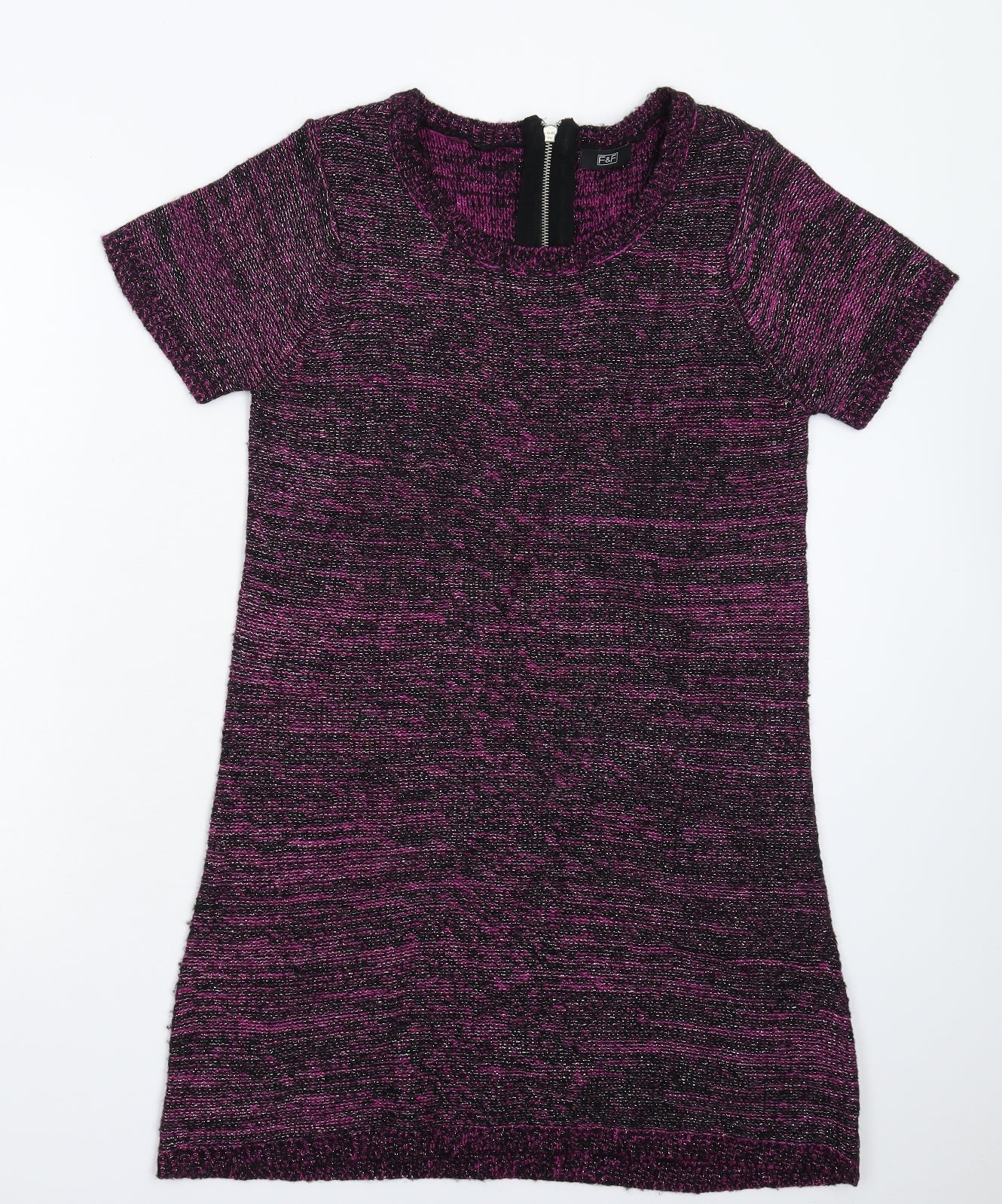 F&F Womens Multicoloured Striped Knit Jumper Dress  Size 14